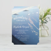 Sky, Ocean, Party für die Flugzeugruhestandsregelu Einladung (Stehend Vorderseite)