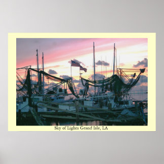 Sky of Lights Grand Isle LA Poster