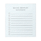 Sky | Pastell Leopard Print Personalisiert Notizblock (Vorderseite)