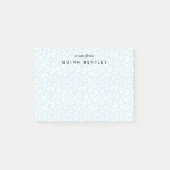 Sky | Pastell Leopard Print Personalisiert Post-it Klebezettel (Vorderseite)