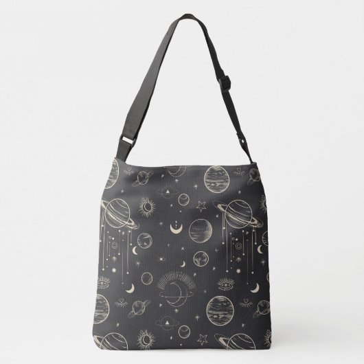 Sky Pattern Night Moon Stars Sonnige Tasche (Rückseite)