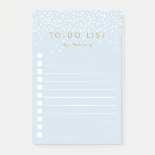 Sky | Personalisierte Confetti-Punkte Post-it Klebezettel (Vorderseite)