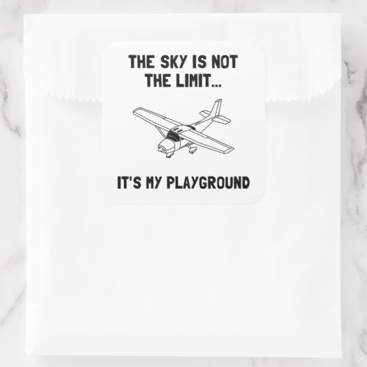 Sky Playground Flugzeug Quadratischer Aufkleber (Tasche)