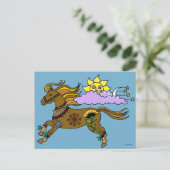 Sky Pony Ukrainian Folk Art Postkarte (Stehend Vorderseite)