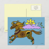 Sky Pony Ukrainian Folk Art Postkarte (Vorne/Hinten)