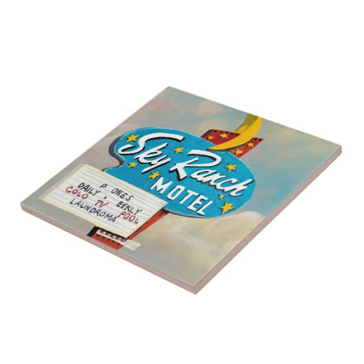 Sky Ranch Motel Sign Fliese (Seite)