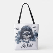 Sky Rebel Skull mit Pilot Helm und Sonnenbrille Tasche (Rückseite)