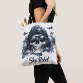 Sky Rebel Skull mit Pilot Helm und Sonnenbrille Tasche (Von Nahem)