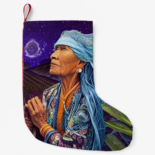 Sky Road Walker Native American Fantasy Art Kleiner Weihnachtsstrumpf (Vorderseite)
