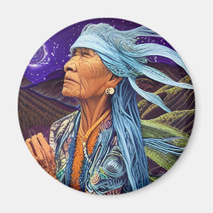 Sky Road Walker Native American Fantasy Art Magnet