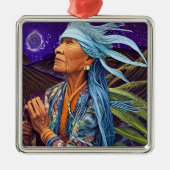 Sky Road Walker Native American Fantasy Art Ornament Aus Metall (Vorne)