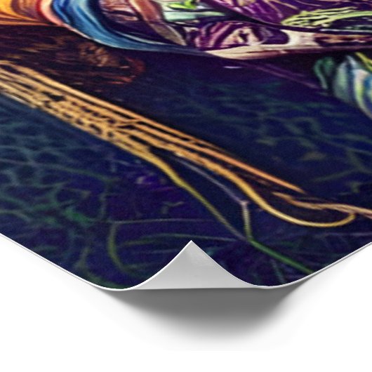 Sky Road Walker Native American Fantasy Art Poster (Ecke)