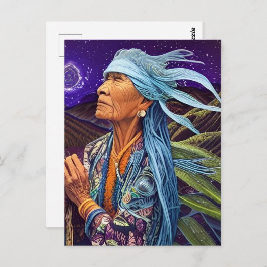 Sky Road Walker Native American Fantasy Art Postkarte (Vorne/Hinten)