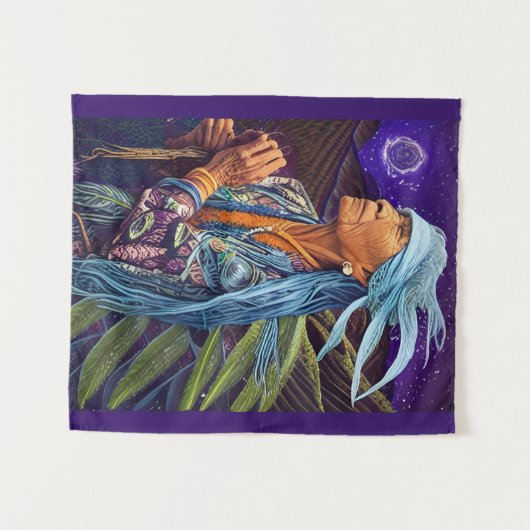 Sky Road Walker Native American Fantasy Art Wandteppich (Vorderseite (Horizontal))