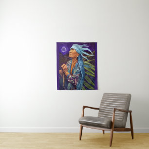 Sky Road Walker Native American Fantasy Art Wandteppich