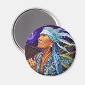 Sky Road Walker Native American Fantasy-Kunst Magnet (Vorderseite/Rückseite)