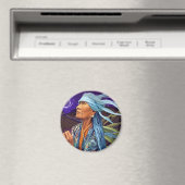 Sky Road Walker Native American Fantasy-Kunst Magnet (In Situ (Geschirrspüler))