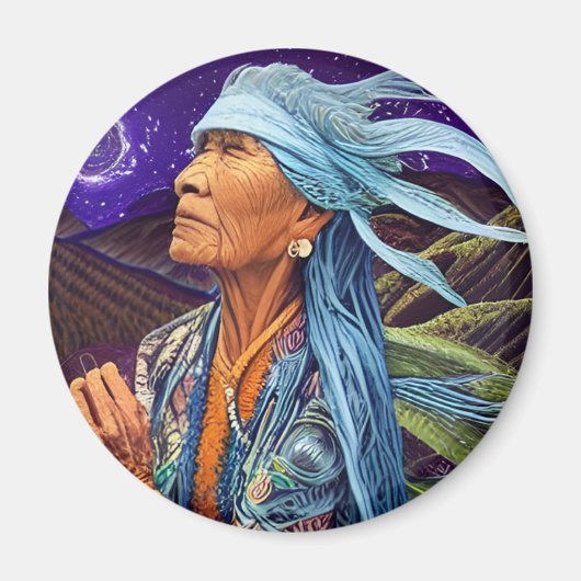 Sky Road Walker Native American Fantasy-Kunst Magnet (Vorne)