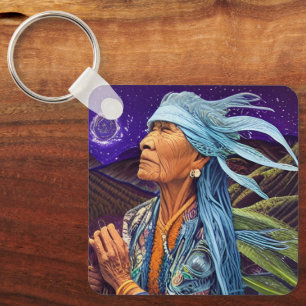 Sky Road Walker Native American Fantasy Kunst  Schlüsselanhänger