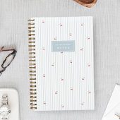 Sky | Scattered Cherry Pinstripe Personalized Notizblock