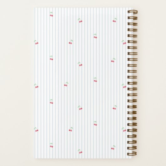 Sky | Scattered Cherry Pinstripe Personalized Notizblock (Rückseite)