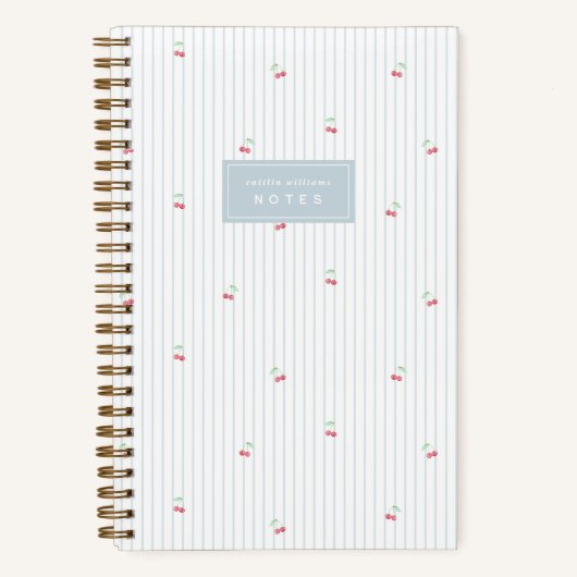 Sky | Scattered Cherry Pinstripe Personalized Notizblock (Vorderseite)