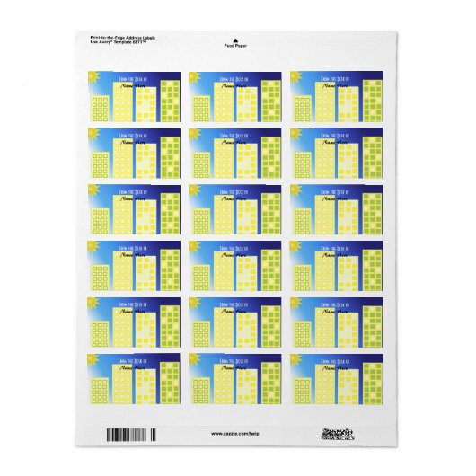 Sky Scraper Design Adressaufkleber (Vorne)