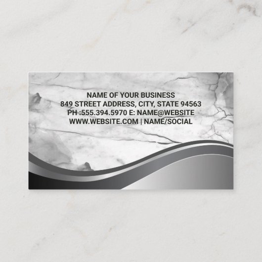 Sky Scraper Gebäude | Marmormetall - Hintergrund Visitenkarte (Rückseite)