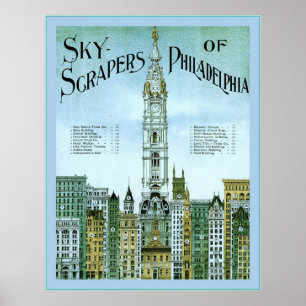 Sky Scrapers of Philadelphia (1898) ~ Vintag Poster