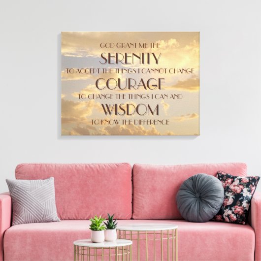Sky Serenity Gebet Wrapped Canvas Print Leinwanddruck (Insitu (Wohnzimmer))