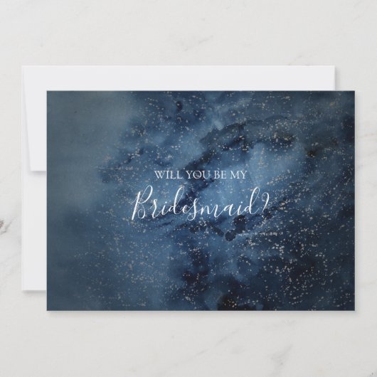Sky Silver Bridesmaid Vorschlag Card Einladung (Vorderseite)