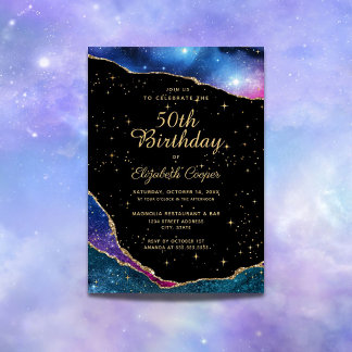 Sky Stars Celestial 50. Geburtstag Einladung