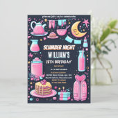 Sky stars Sleepover Slumber Party 13. Geburtstag Einladung (Stehend Vorderseite)