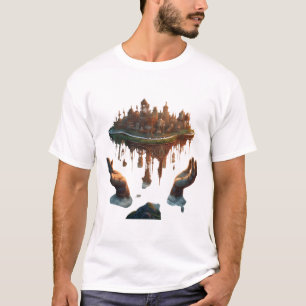🎹 Sky Symphony Floating Piano World in Clou T-Shirt