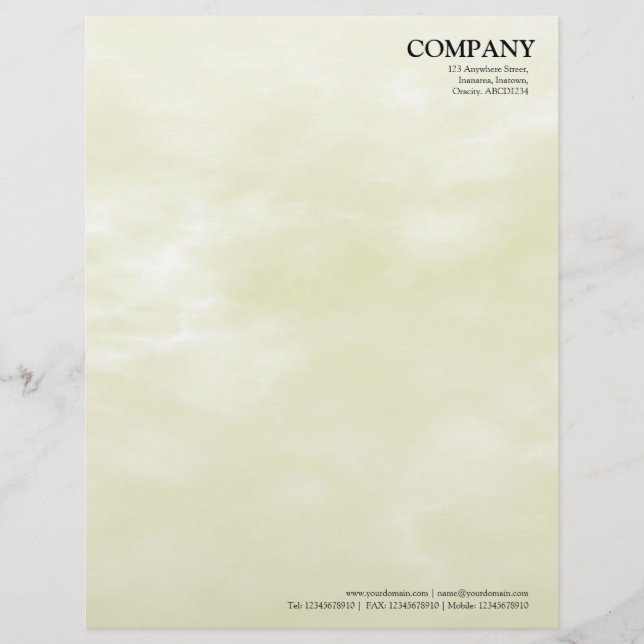 Sky Texture 02 Light Yellow Briefkopf (Vorderseite)
