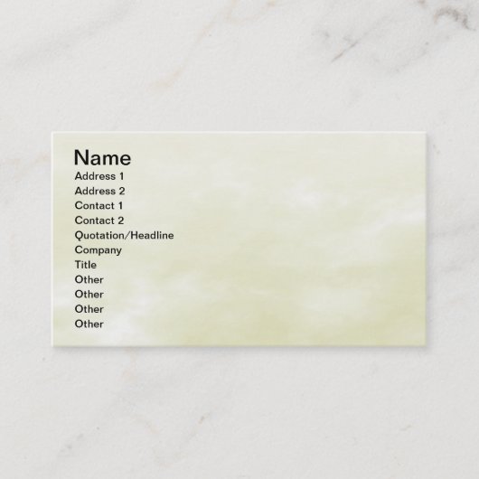 Sky Texture - Hellgelb Visitenkarte (Vorderseite)