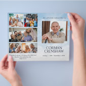 Sky Theme Funeral Pamphlet Order of Service Flyer (Hand)
