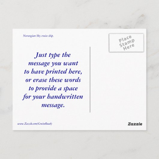 Sky Turning in Nassau Postkarte (Rückseite)