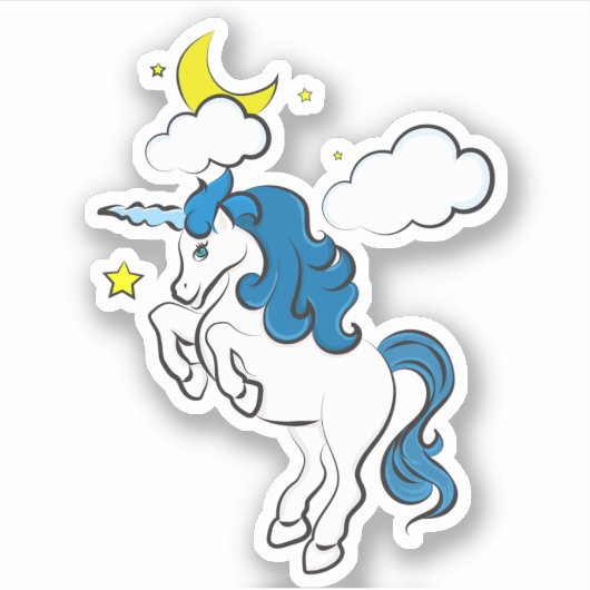Sky Unicorn Custom Cut Vinyl Sticker (Vorderseite)