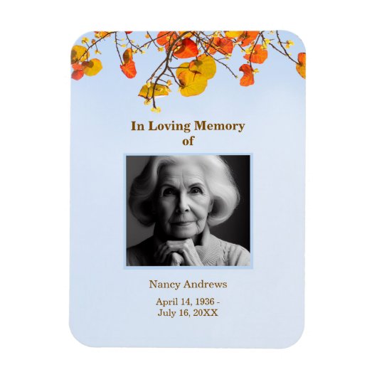 Sky Verlasst Elegantes Beerdigungsgedächtnis Magnet (Vertikal)