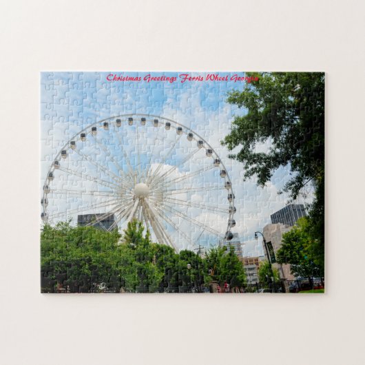 Sky view Ferris Wheel Georgia .Christmas Greetings Puzzle (Horizontal)