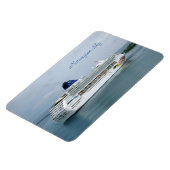 Sky Wendepunkt in Nassau Blauer Text Magnet (Linke Seite)