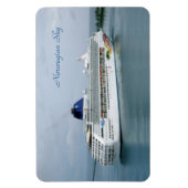 Sky Wendepunkt in Nassau Blauer Text Magnet (Vertikal)