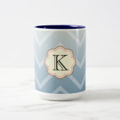 Sky White Zickzack Zweifarbige Tasse (Mittel)