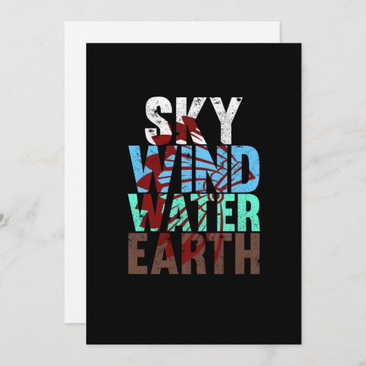 Sky Wind Water Earth - Indische Unterstützung des Dankeskarte (Vorne/Hinten)