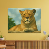 Skybound Grace - Lioness on Ledge Leinwanddruck (Insitu (Wohnzimmer))