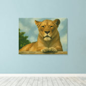 Skybound Grace - Lioness on Ledge Leinwanddruck (Insitu (Holzboden))