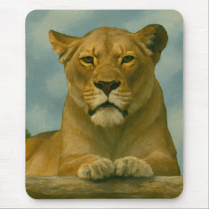 Skybound Grace - Lioness on Ledge Mousepad