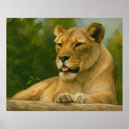 Skybound Grace - Lioness on Ledge Poster (Vorne)