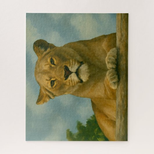 Skybound Grace - Lioness on Ledge Puzzle (Vertikal)